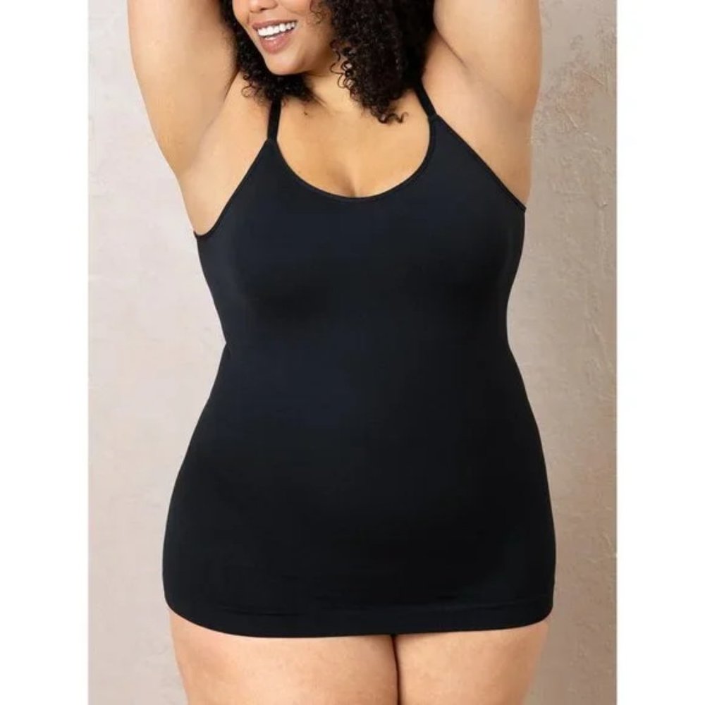 Shapermint Empetua All Day Every Day Scoop Neck Cami Top Black Shapewear - Picture 1 of 6